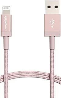 lot 7059 image: Amazon Basics Nylon USB-A to Lightning Cable Cord, MFi Certified Charger for Apple iPhone, iPad, Rose Gold, 6-Ft (B082T6V3DT)