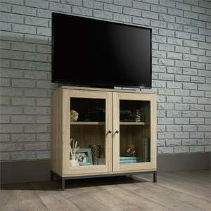lot 6456 image: Sauder North Avenue Accent Cabinet Charter Oak Finish