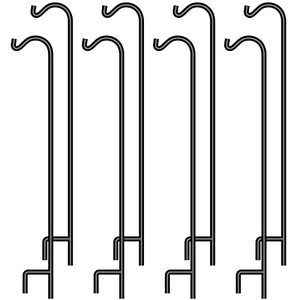 lot 6468 image: BEAU JARDIN Shepherd Hook 8 Pack 65 inch Tall 12in Thick Premium Metal Heavy Duty for Outdoor Garden Hanging Plants Bird Feeder Pole Shepards Hooks Hanger Light Lantern Mason Jar Wedding Black BG524