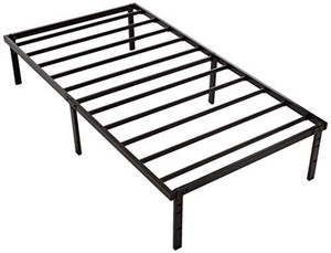 lot 7564 image: Amazonbasics heavy duty steel slat non slip bed frame twin