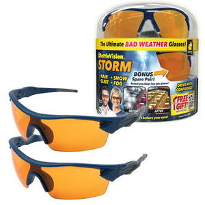 lot 7572 image: Battlevision Storm Glare-Reduction Glasses by BulbHead See During Bad Weather
