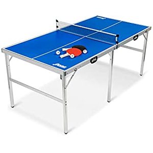 lot 7590 image: Space Saver Table Tennis Game Sets �� Full Size Conversion Top - 6 Foot x 3 Foot IndoorOutdoor Portable Table with Net, 2 Ping Pong Paddles and 4 Balls 10 Minute Set Up (B093TPNWX7)