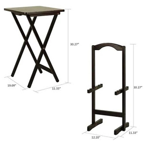 lot 7615 image: 5 piece espresso Tv trays