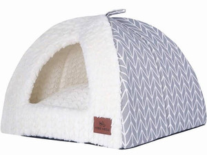 lot 7645 image: Miss Meow Cat Bed for Indoor Cats,Medium Large Cats Cave Bed,Machine Washable,Removable Cushion Cover,Small Dogs Tent Bed