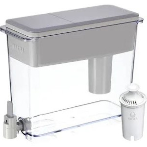 lot 7649 image: Brita Extra Large 18-Cup UltraMax Filtered Water Dispenser with Filter - Gray