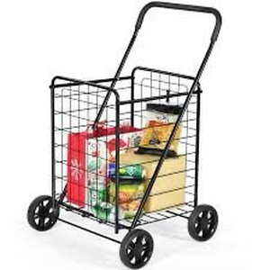 lot 7689 image: Folding Shopping Cart Utility Trolley Portable For Grocery Travel