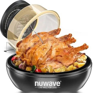 lot 7489 image: NUWAVE PRIMO Air Fryer Toaster Oven with 100 One-Touch Preprogrammed Recipes, Countertop Toaster Oven Convection Top and Grill Bottom for Surround Cooking Cook Frozen or Fresh Broil, Bake