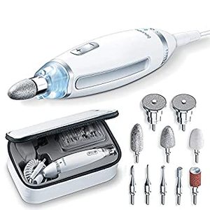 lot 7508 image: Beurer MP62 Nail Drill Kit, Electric Nail File with 10 Attachments, LED Light, Electric Manicure Set with Adjustable Speed, Nail Dremel for Manicure and Pedicure, with Storage Case (B013SDMZVM)