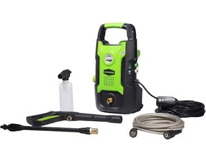 lot 7538 image: Greenworks 1500 PSI 1.2 GPM Pressure Washer (Upright Hand-Carry) PWMA Certified