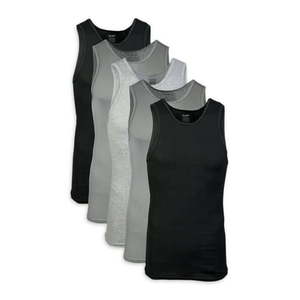 lot 7543 image: Gildan Adult Men s Cotton Ribbed Assorted Color A-Shirt 5-Pack Sizes S-2XL