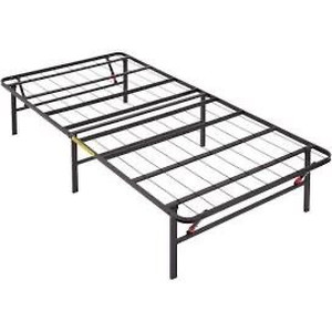 lot 7704 image: Amazon Basics Foldable Metal Platform Bed Frame with Tool Free Setup, 18 Inches High, Twin, Black