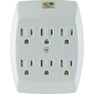 lot 7723 image: GE - 6-Outlet Grounded Tap - White