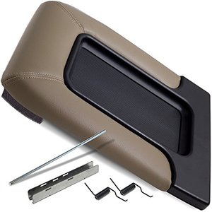 lot 7754 image: OxGord Center Console Lid Kit for 99-07 Silverado, Avalanche, Suburban, Sierra, Yukon, Escalade - Replaces OEM 19127366 - Tan Beige