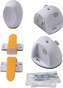 lot 7763 image: Safety 1st - Adhesive Magnetic Lock System - 2 Locks and 1 Key - White
