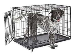 lot 1559 image: MidWest Homes For Pets Double Door iCrate Metal Dog Crate 36 x 22.5, Black