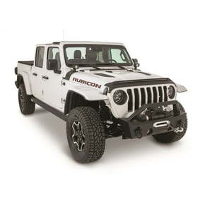 lot 2058 image: AVS 2018-2019 Jeep Wrangler (JL) Aeroskin Low Profile Hood Shield w Lights - Black