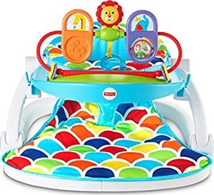 lot 2073 image: Fisher-Price Deluxe Sit-Me-Up Floor Seat with Toy Tray, Multicolor