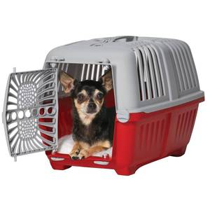 lot 7581 image: Spree 19 Travel Pet Carrier  Red with Plastic Door