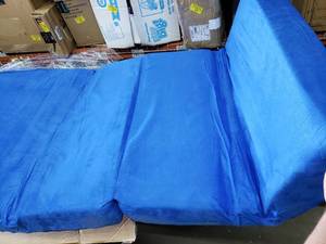 lot 7613 image: JELA Couches 61in x 31.5in Blue Portable Fold Up Cushion