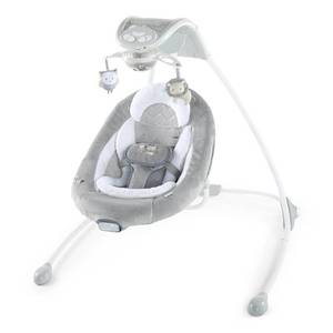 lot 7615 image: Ingenuity InLighten Baby Swing - Cool Mesh Fabric, Vibrations, Swivel Infant Seat, Nature Sounds, Light Up Motorized Mobile - Braden (B079T4PVR3)