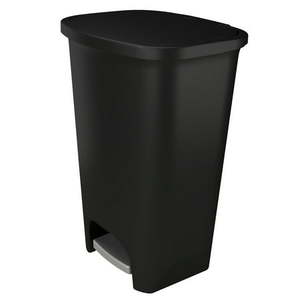 lot 7631 image: Glad Plastic Kitchen Step Garbage Can 20 gal Black