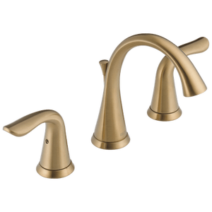 lot 12040 image: Delta Lahara Two Handle 8 in. Widespread Lavatory Faucet in Champagne Bronze 3538-CZMPU-DST