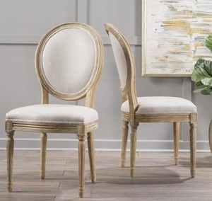 lot 2055 image: Noble House Furnishing Set Of 2 GreyBeige Chairs 60352.00Gre - LOOSE HARDWARE - Retail $240.09