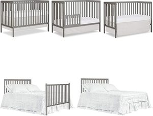 lot 2072 image: Dream On Me Synergy 5 in 1 Convertible Crib Style No. 657 - Retail $164.87