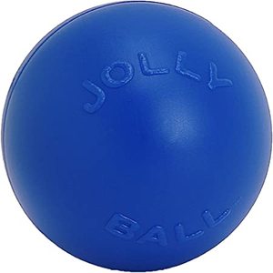 lot 7618 image: Jolly Pets Push-n-Play Ball Dog Toy, 6 InchesMedium, Blue