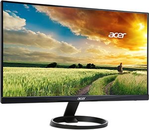 lot 8998 image: Acer R Series FHD Monitor - Computer Monitor with 23.8-Inch Wide Viewing IPS Display (1920 x 1080) - VGA Ports, DVI - Zero Frame Design - Response Times 4 ms - 5 to 15 Degree Adjustable Stand