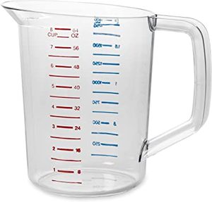 lot 10218 image: 8 Cup Clear Plastic Commercial Measuring Cup&nbsp(stock photo approximate)