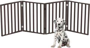 lot 10235 image: PetMaker 4 Section Pet Gate, Brown, 72x24