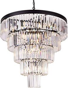 lot 10252 image: Tochic DS-CCL012 Metal Chandelier With Glass Danglers