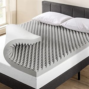 lot 12022 image: Amazon Basics 4 Egg Crate Bamboo Charcoal Memory Foam Topper Twin