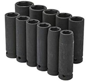 lot 2056 image: Husky 12 in. Drive Metric Deep Impact Socket Set (11-piece)