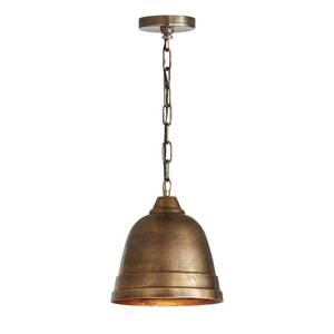 lot 6003 image: 1-light Oxidized Brass Pendant- Retail$224.00