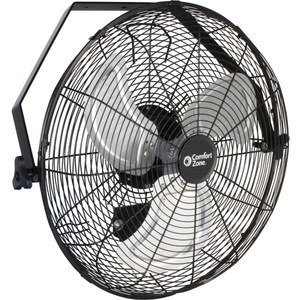 lot 7704 image: Comfort Zone 18 3-Speed High Velocity Industrial Wall Mount Ceiling Fan Black