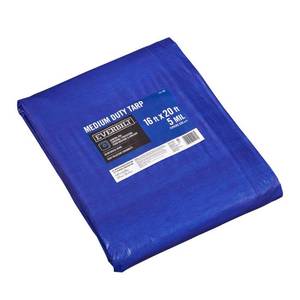 lot 7744 image: Everbilt 16 ft. x 20 ft. Blue Medium Duty Tarp