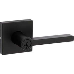 lot 7796 image: Kwikset Signature SmartKey Halifax Matte Black Entry Lockset