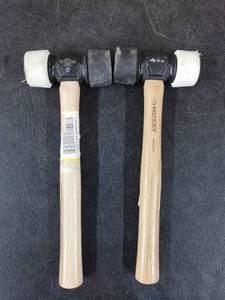 lot 7814 image: Husky 24oz Rubber Mallets 2 Pack