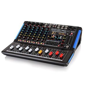 lot 1675 image: 8-Channel Bluetooth Studio Audio Mixer - DJ Sound Controller Interface w USB Drive for PC Recording Input XLR Microphone Jack 48V Power RCA InputOutput for Professional and Beginners - PMXU88BT Retail $159.20