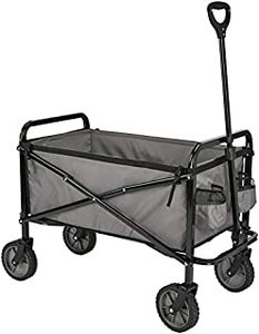 lot 1679 image: Amazon Basics Collapsible Folding Outdoor Utility Wagon with Cover Bag, Gray (B07W6NTK71)