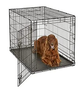 lot 1683 image: MidWest Homes for Pets Newly Enhanced Single & Double Door New World Dog Crate, Includes Leak-Proof Pan, Floor Protecting Feet, & New Patented Features (B01DLS2EX8), 42 x 28