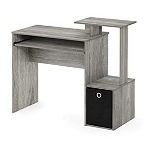 lot 2119 image: Furinno Econ Multipurpose Home Office Computer Writing Desk with Bin French Oak Grey