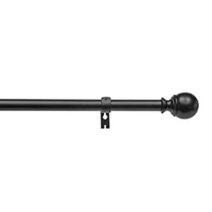 lot 3002 image: Amazon Basics 1-Inch Curtain Rod with Round Finials - 1-Pack, 72 to 144 Inch, Black (B01N0MJI9O)