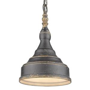 lot 6029 image: Keating Mini Pendant Antique Black Iron Light Fixture Retail$99.00