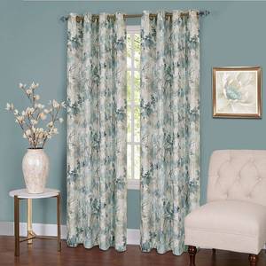 lot 6037 image: 63 Inches Blue Achim Tranquil Lined Grommet Curtain Panel