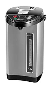 lot 7840 image: Chefman Electric Hot Water Pot with Safety Lock Stainless Steel 5.3 Liter