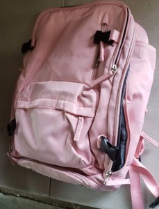 lot 10344 image: 2 Section Small Backpack With Charging Port, Pink