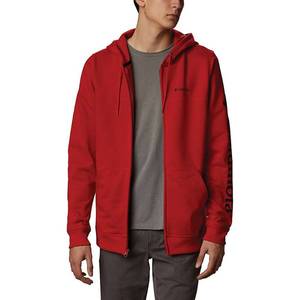 lot 10304 image: Columbia Mens Columbia Logo Full Zip Fleece Hoodie- Size Large, Red